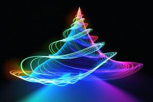 Futuristic christmas tree created with technology. photo