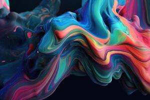 Abstract and fluid colors in different shades created with technology. photo