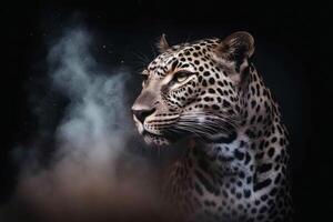 A close up portrait of mesmerizing leopard photography created with technology photo