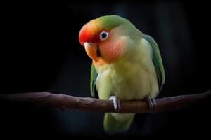 A beautiful lovebird created with technology. photo