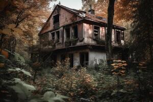 Lost and abandoned place created with technology. photo