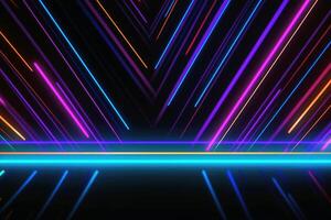 Spectacular neon light background created with technology. photo