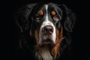 Portrait of a cute bernese mountain dog created with technology. photo