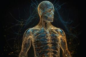 Visualization of the human genom created with technology. photo