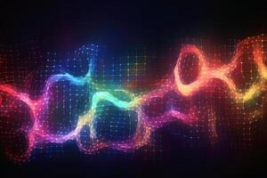 Abstract mathematical background glowing with lines and waves created with technology. photo