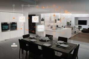 inteligente hogar tecnología dentro un casa creado con generativo ai tecnología. foto