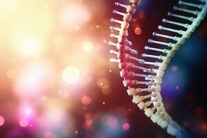 Human dna biological concept on a soft bokeh background created with technology. photo