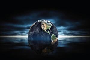 Planet earth in danger climate change concept created with technology. photo