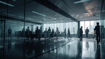 Group of business people work together in office photo