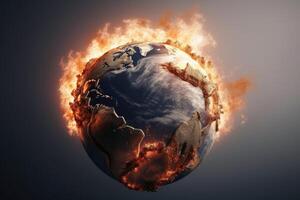 Planet earth in danger climate change concept created with technology. photo