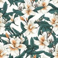 Abstract floral seamless pattern. Bright colors, painting on a light background. photo