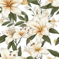 Abstract floral seamless pattern. Bright colors, painting on a light background. photo