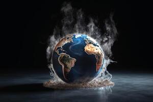 Planet earth in danger climate change concept created with technology. photo