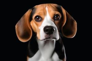 Portrait of a cute beagle dog created with technology. photo