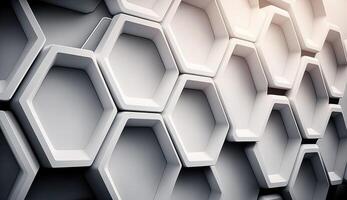 hexagon white wall photo