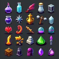 fantasy rpg 2d game icons photo