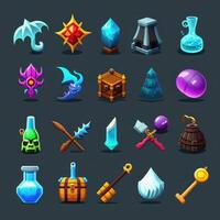 element rpg 2d game icons photo