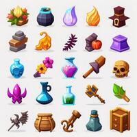 light rpg 2d game icons photo