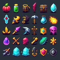 light rpg 2d game icons photo