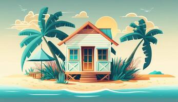 beach hut bungalow tropical beach photo