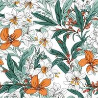 Abstract floral seamless pattern. Bright colors, painting on a light background. photo