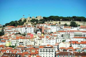 St George's Castle above the red roofs of Lisbon photo