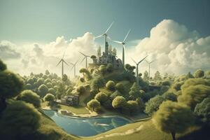 3d illustration, about nature and renewable energies. photo