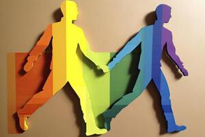 foto de papel separar cifras en un fila. gay orgullo. generativo ai
