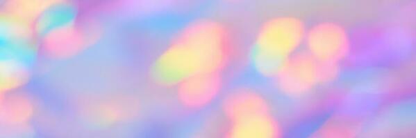 Soft gradient Banner with Smooth Blurred pink and blue holographic colors with golden bokeh photo