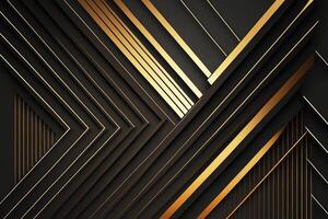 Geometric linear pattern of gold and black structural elements. illustration photo