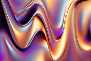 Iridescent holographic textural Background. Gradient waves with iridescent highlights. illustration photo