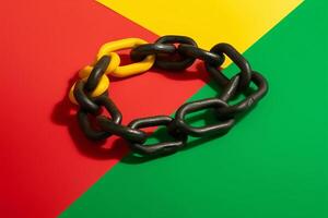 Uneteenth Independence Day. Chain is a symbol of liberation from slavery. illustration photo