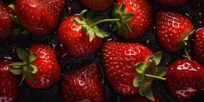 . . Macro close up photo of banch set of strawberry. Healthy eco organic fruit. Graphic Art