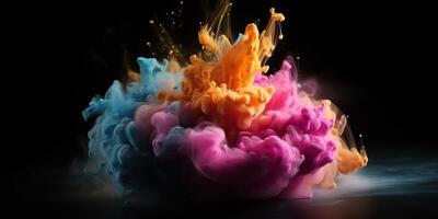 . . Motion graphics illustration of explode splash of color powder. Can be used for background decoration or graphic design. Graphic Art photo