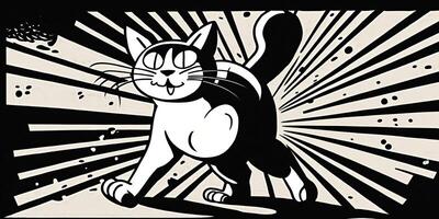 . 1935 Leon Schlesinger inspired cartoon cat character. . Graphic Art photo