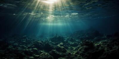 ai generado. ai generativo. foto de debajo mar Oceano mundo. marina náutico con Darm musitico estado animico aventuras onda. gráfico Arte