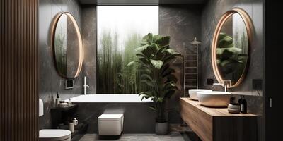 . . Asia luxury home house hotel luxury bathroom. Adventure calm relax vibe. Graphic Art photo