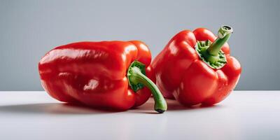 . AI Generted. Macro shot of vegetable pepper in bell form. Can be used for kitchen food or graphic design. Graphic Art photo