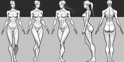 ai generado. ai generativo. humano cuerpo anatomía bosquejo. lata ser usado para estudio medicina decoración. gráfico Arte foto