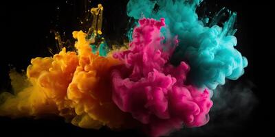 . . Motion graphics illustration of explode splash of color powder. Can be used for background decoration or graphic design. Graphic Art photo