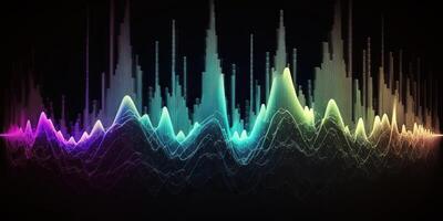 AI Generated. AI Generative. Music audio volume spectrum graph. Also can be used for stock marketing forex analytics. Graphic Art photo