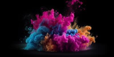 . . Motion graphics illustration of explode splash of color powder. Can be used for background decoration or graphic design. Graphic Art photo