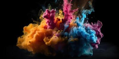 . . Motion graphics illustration of explode splash of color powder. Can be used for background decoration or graphic design. Graphic Art photo