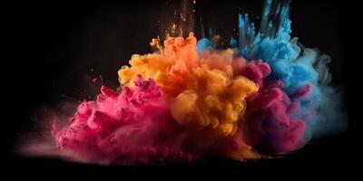 . . Motion graphics illustration of explode splash of color powder. Can be used for background decoration or graphic design. Graphic Art photo