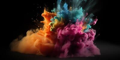 . . Motion graphics illustration of explode splash of color powder. Can be used for background decoration or graphic design. Graphic Art photo