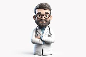 . . 3d blender doctor medicine bobble head figure toy. Graphic Art photo