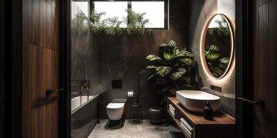 . . Asia luxury home house hotel luxury bathroom. Adventure calm relax vibe. Graphic Art photo