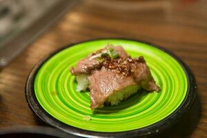 Beef takaki sushi photo