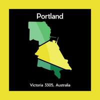 mapa de Portland ciudad moderno creativo logo vector