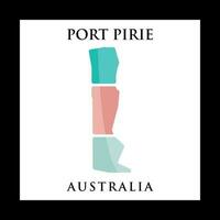 Port Pirie City Map Geometric Modern Creative Logo vector